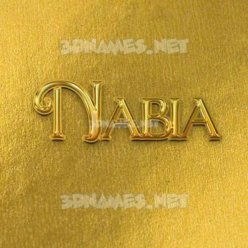 nabia in All Gold style - 3D name wallpaper