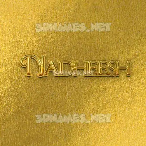 nadheesh in All Gold style - 3D name wallpaper
