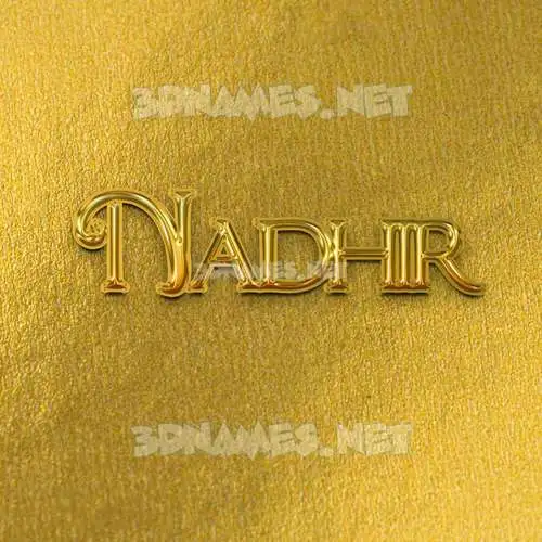 nadhir in All Gold style - 3D name wallpaper