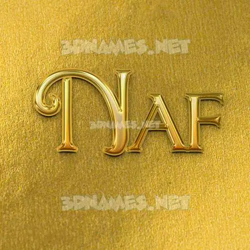 naf in All Gold style - 3D name wallpaper naf in All Gold style - 3D name wallpaper