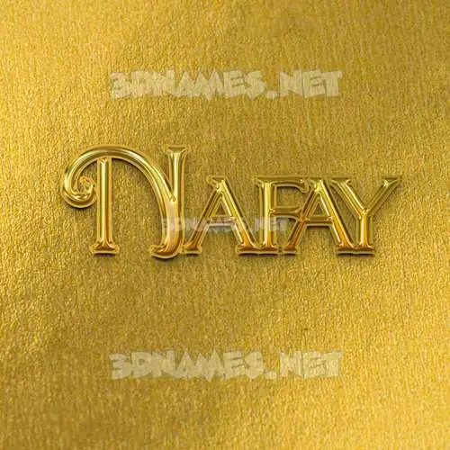 nafay in All Gold style - 3D name wallpaper