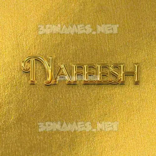 nafeesh in All Gold style - 3D name wallpaper