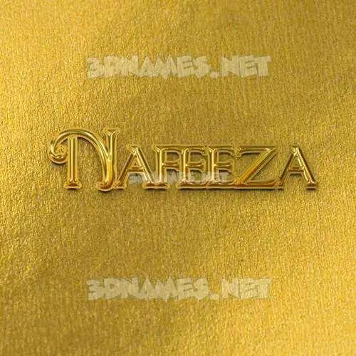 nafeeza in All Gold style - 3D name wallpaper