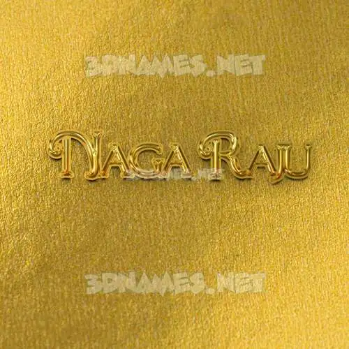 naga raju in All Gold style - 3D name wallpaper