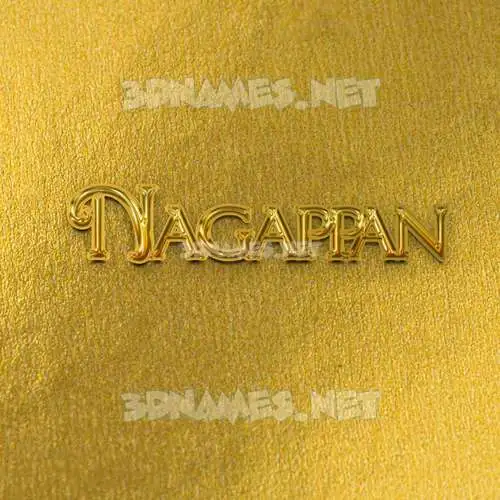 nagappan in All Gold style - 3D name wallpaper