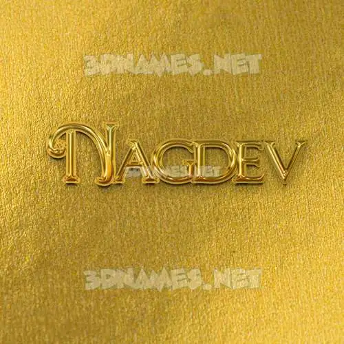 nagdev in All Gold style - 3D name wallpaper