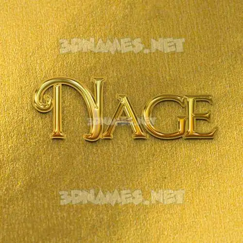 nage in All Gold style - 3D name wallpaper