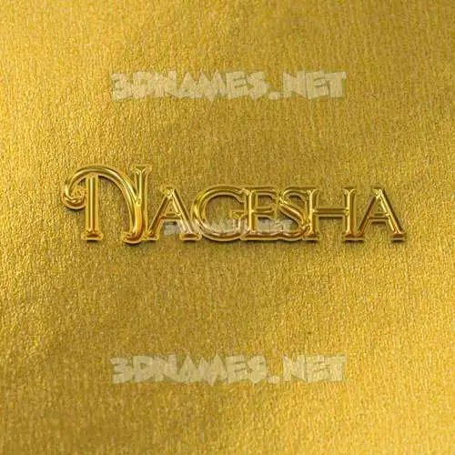 nagesha in All Gold style - 3D name wallpaper