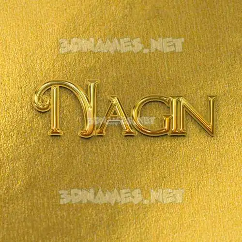 nagin in All Gold style - 3D name wallpaper