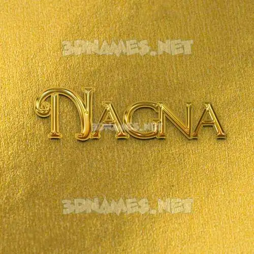 nagna in All Gold style - 3D name wallpaper