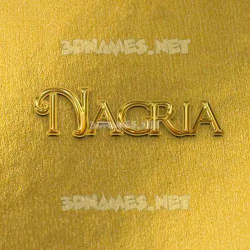 nagria in All Gold style - 3D name wallpaper