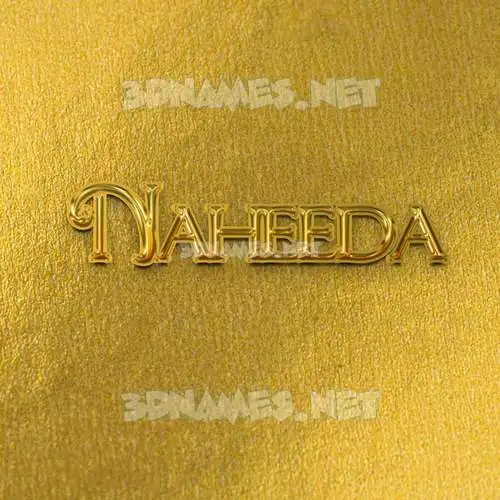 naheeda in All Gold style - 3D name wallpaper