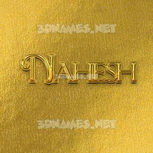nahesh in All Gold style - 3D name wallpaper