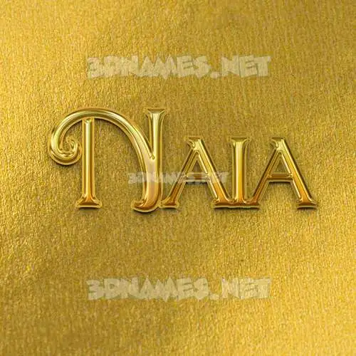 naia in All Gold style - 3D name wallpaper