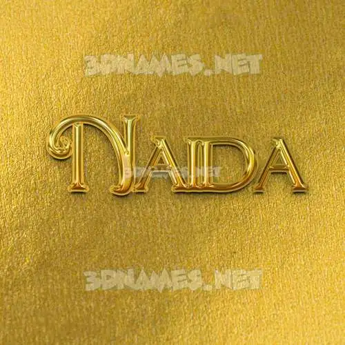 naida in All Gold style - 3D name wallpaper