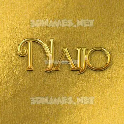naijo in All Gold style - 3D name wallpaper
