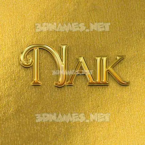 naik in All Gold style - 3D name wallpaper