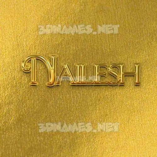nailesh in All Gold style - 3D name wallpaper