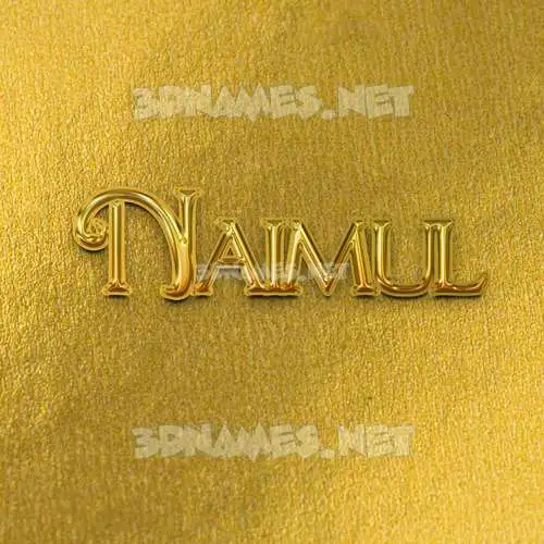 naimul in All Gold style - 3D name wallpaper