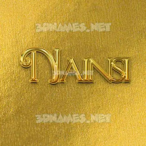 nainsi in All Gold style - 3D name wallpaper
