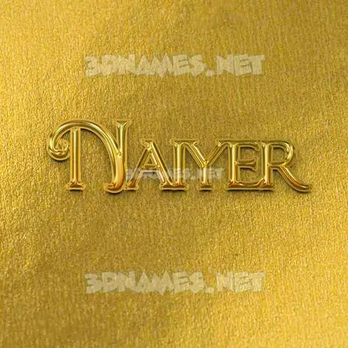 naiyer in All Gold style - 3D name wallpaper