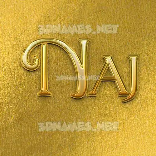 naj in All Gold style - 3D name wallpaper
