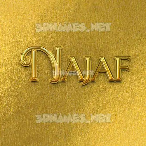 najaf in All Gold style - 3D name wallpaper
