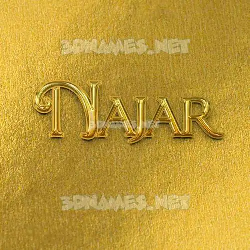 najar in All Gold style - 3D name wallpaper najar in All Gold style - 3D name wallpaper