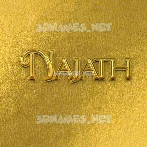 najath in All Gold style - 3D name wallpaper