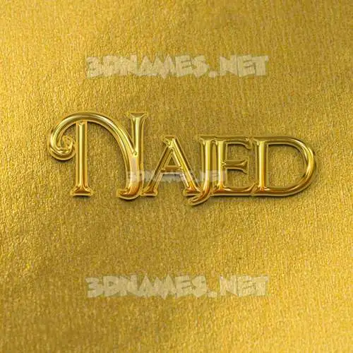 najed in All Gold style - 3D name wallpaper