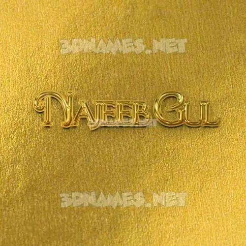 najeeb gul in All Gold style - 3D name wallpaper