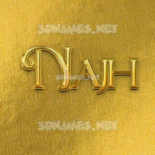 najh in All Gold style - 3D name wallpaper najh in All Gold style - 3D name wallpaper