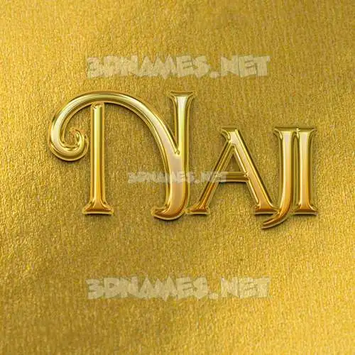 naji in All Gold style - 3D name wallpaper naji in All Gold style - 3D name wallpaper
