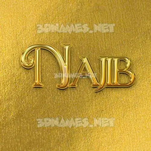 najib in All Gold style - 3D name wallpaper