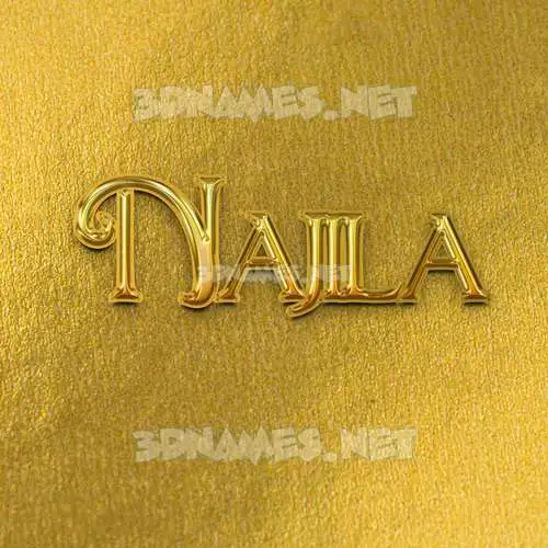 najila in All Gold style - 3D name wallpaper