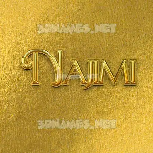 najimi in All Gold style - 3D name wallpaper