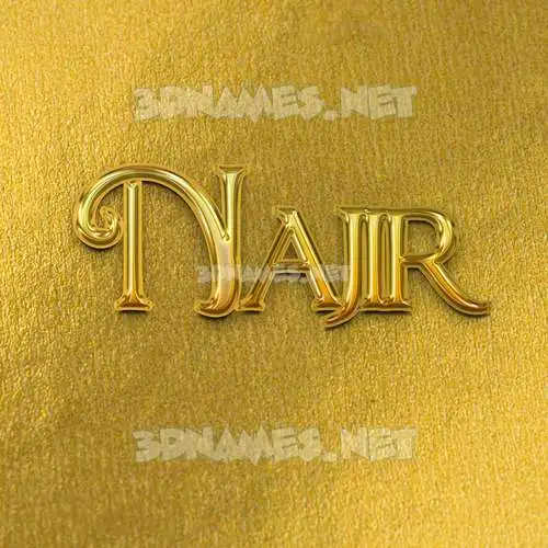 najir in All Gold style - 3D name wallpaper najir in All Gold style - 3D name wallpaper