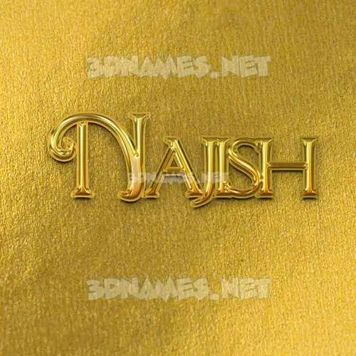 najish in All Gold style - 3D name wallpaper najish in All Gold style - 3D name wallpaper