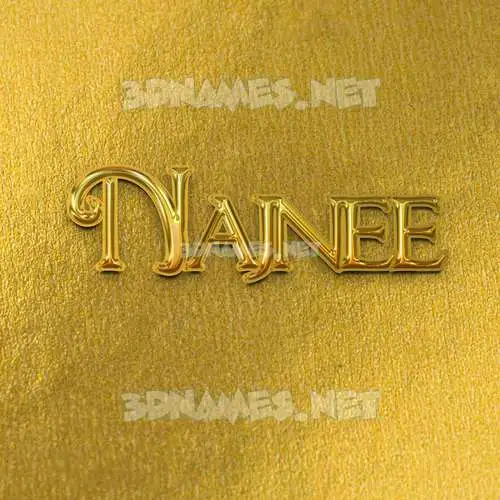 najnee in All Gold style - 3D name wallpaper