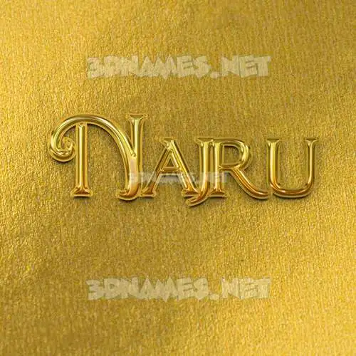 najru in All Gold style - 3D name wallpaper