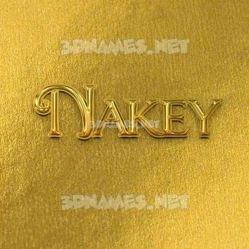 nakey in All Gold style - 3D name wallpaper nakey in All Gold style - 3D name wallpaper