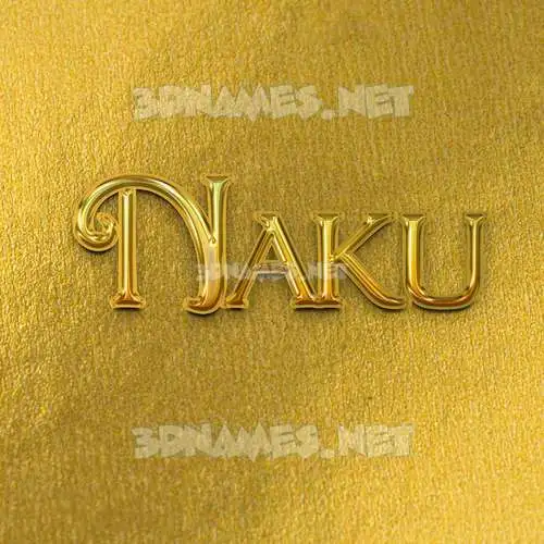 naku in All Gold style - 3D name wallpaper