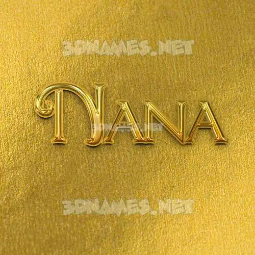 nana in All Gold style - 3D name wallpaper
