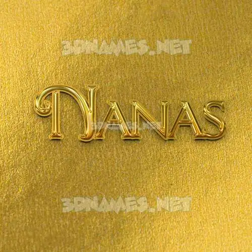nanas in All Gold style - 3D name wallpaper