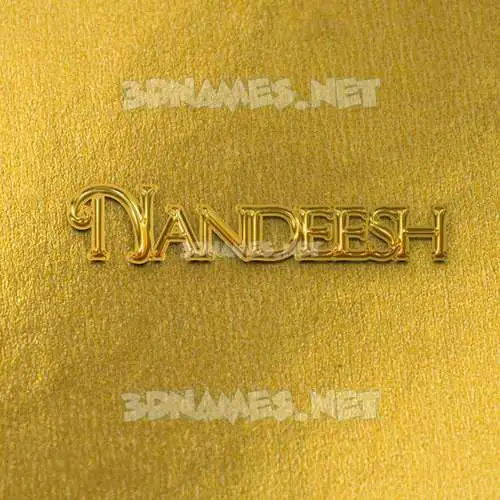 nandeesh in All Gold style - 3D name wallpaper