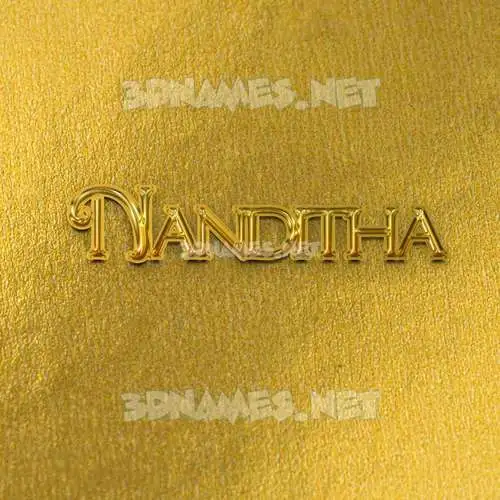 nanditha in All Gold style - 3D name wallpaper nanditha in All Gold style - 3D name wallpaper