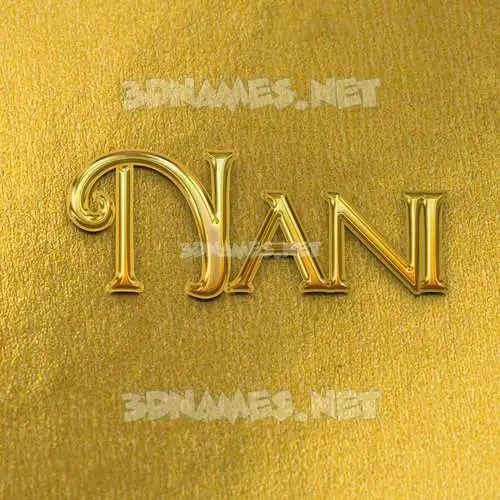 nani in All Gold style - 3D name wallpaper