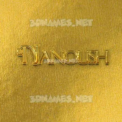 nanoush in All Gold style - 3D name wallpaper