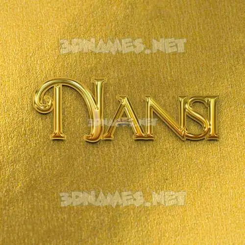 nansi in All Gold style - 3D name wallpaper