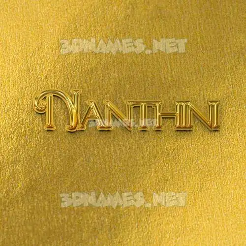nanthini in All Gold style - 3D name wallpaper